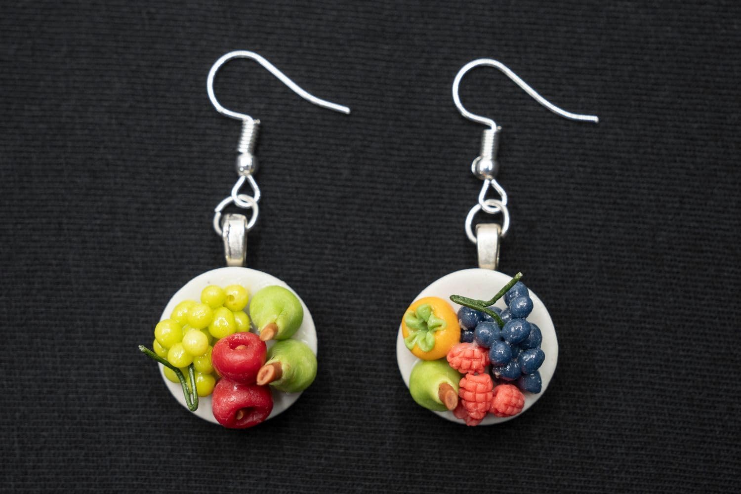 Miniblings Fruit Plate Earrings Hanger Dollhouse Porcelain Fruitplate Handmade - Handmade Fashion Jewelry I Earrings Earring Pendant silver-plated