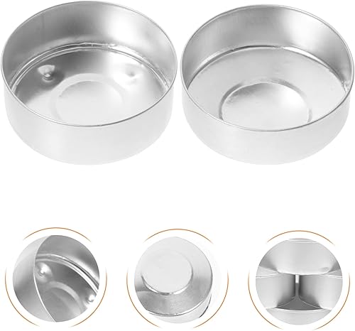 Miniatura 9 de EXCEART 100 vasos de vela, latas de té, recipientes de velas, portavelas de aluminio, protectores de goteo de velas, latas vacías para hacer velas