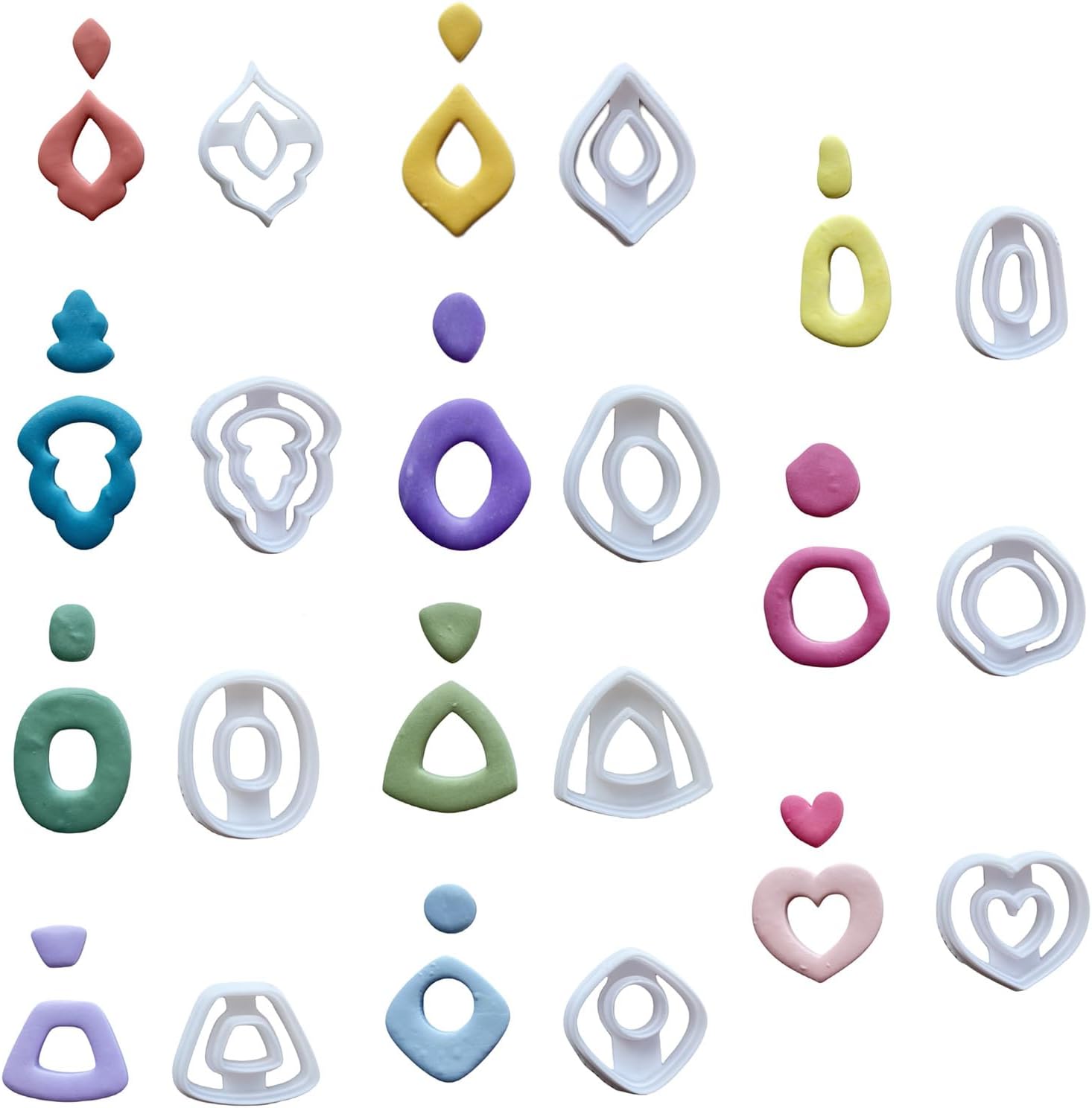 11pcs Soft Clay for Earrings Irregular Geometric Patterns for Ear Pendant Stylish Jewelry Making Supplies Earring Creations
