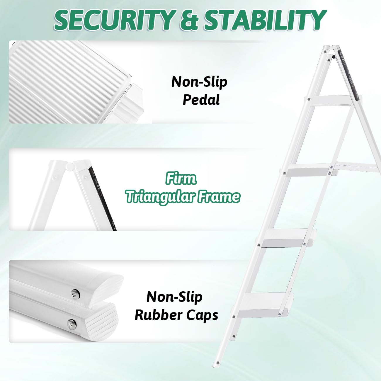 Snapklik.com : Step Ladder 4 Step Folding, OOSOFITT 330 Lbs Load Heavy ...