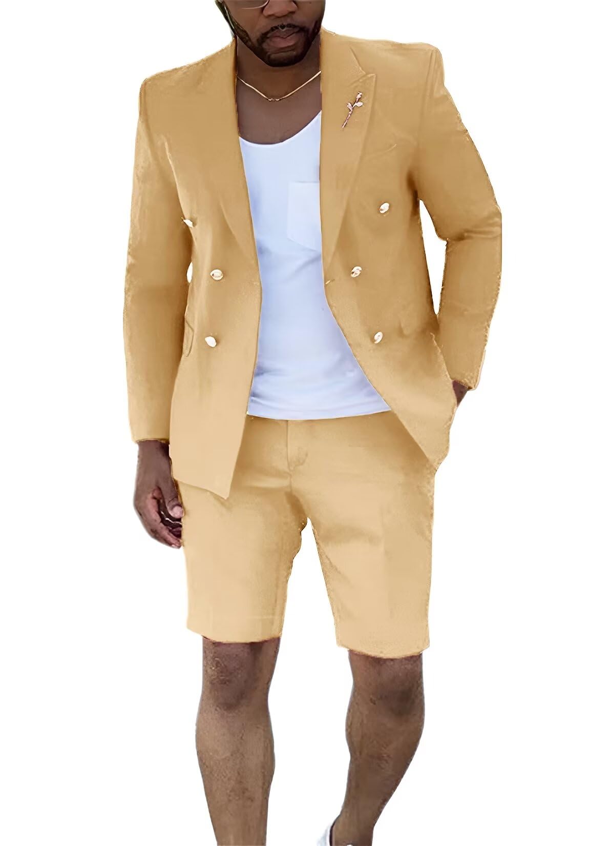 Short Suits for Men 2 Piece Summer Mens Suit Beach Wedding Tuxedo