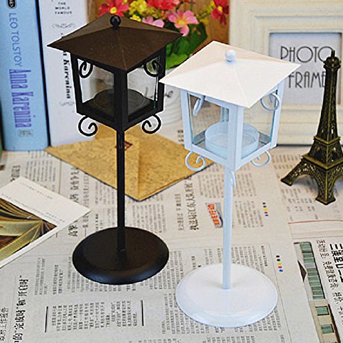Buy New Design Classic Black White Iron Glass Candle Holder Tea Light