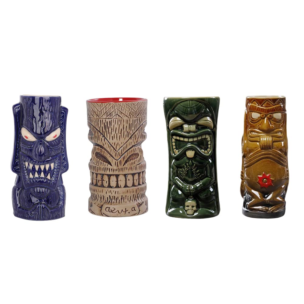 Tiki Mug et verre à cocktail rétro en céramique pour bar et fête