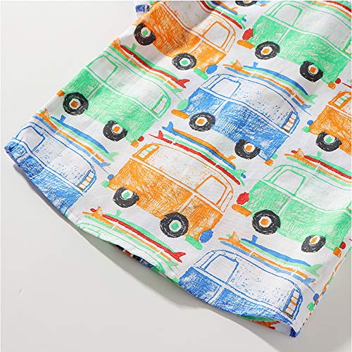 Camisetas havaianas casuais para bebês meninos, estampa de algodão, camisa de manga curta para féria