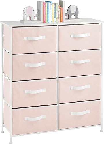 mDesign, torre de almacenamiento vertical con 8 cajones, Acero, Marrón espresso, paquete de de 1