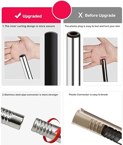 Miniatura 5 de Juego de escoba y recogedor para interiores, escoba de 41 pulgadas de altura con recogedor de pie, borde antiarañazos, diseño ergonómico de ángulo