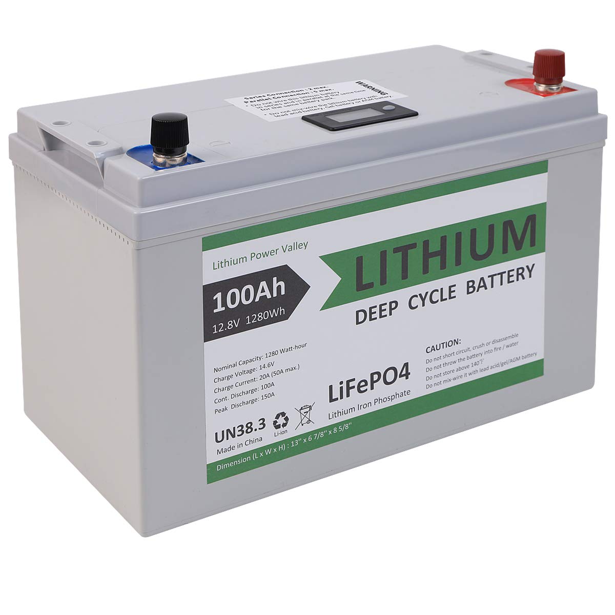 Buy 12V 100Ah Lithium Deep Cycle Battery LiFePO4 12 Volt 1280 Watts