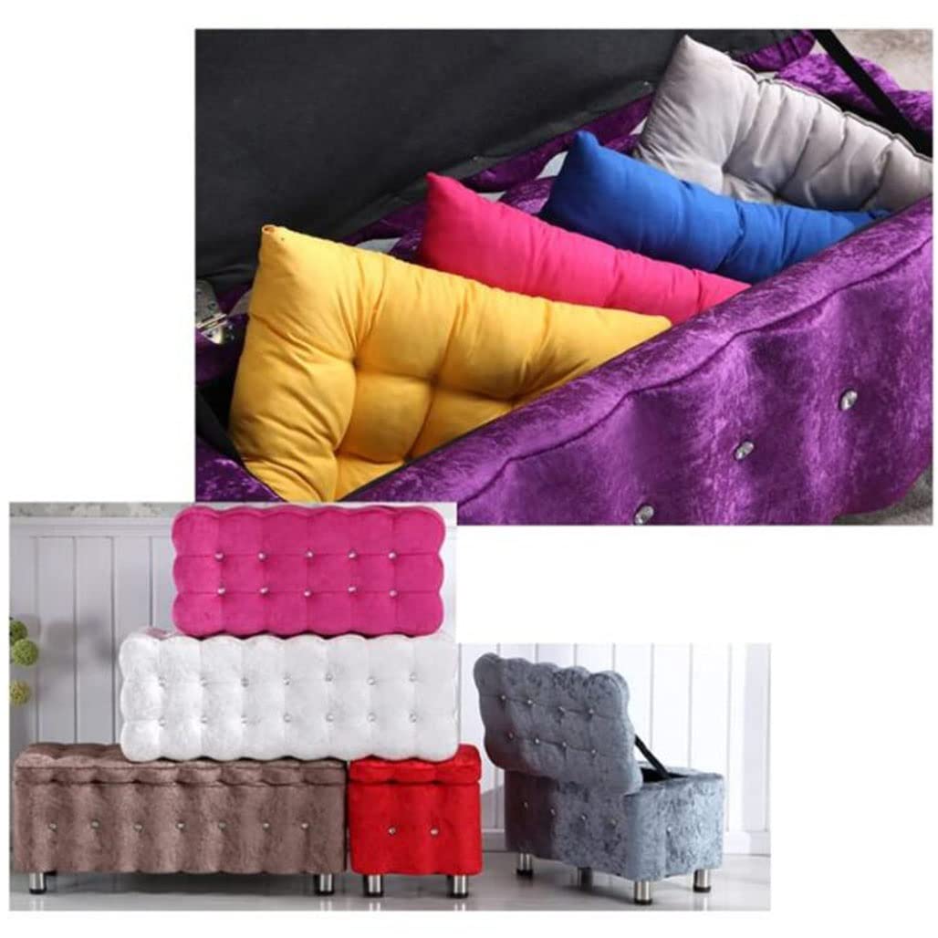Taburete de Almacenamiento, reposapiés Rectangular con Almacenamiento, con Tapa Plegable, Estilo nórdico Sencillo, Sala de Estar, sofá, Banco, Dormitorio, pie de Cama, ta