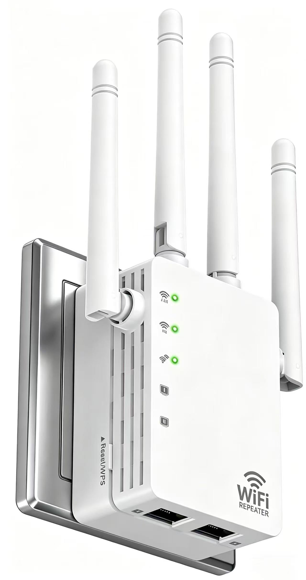 Photo 1 of WiFi Extender, WiFi Signal Booster with 5.0G&2.4G Dual Band - 12880 Sq.Ft Coverage, 105 Devices, 1-Tap Setup, Ethernet Port & Faster Wireless Speed
