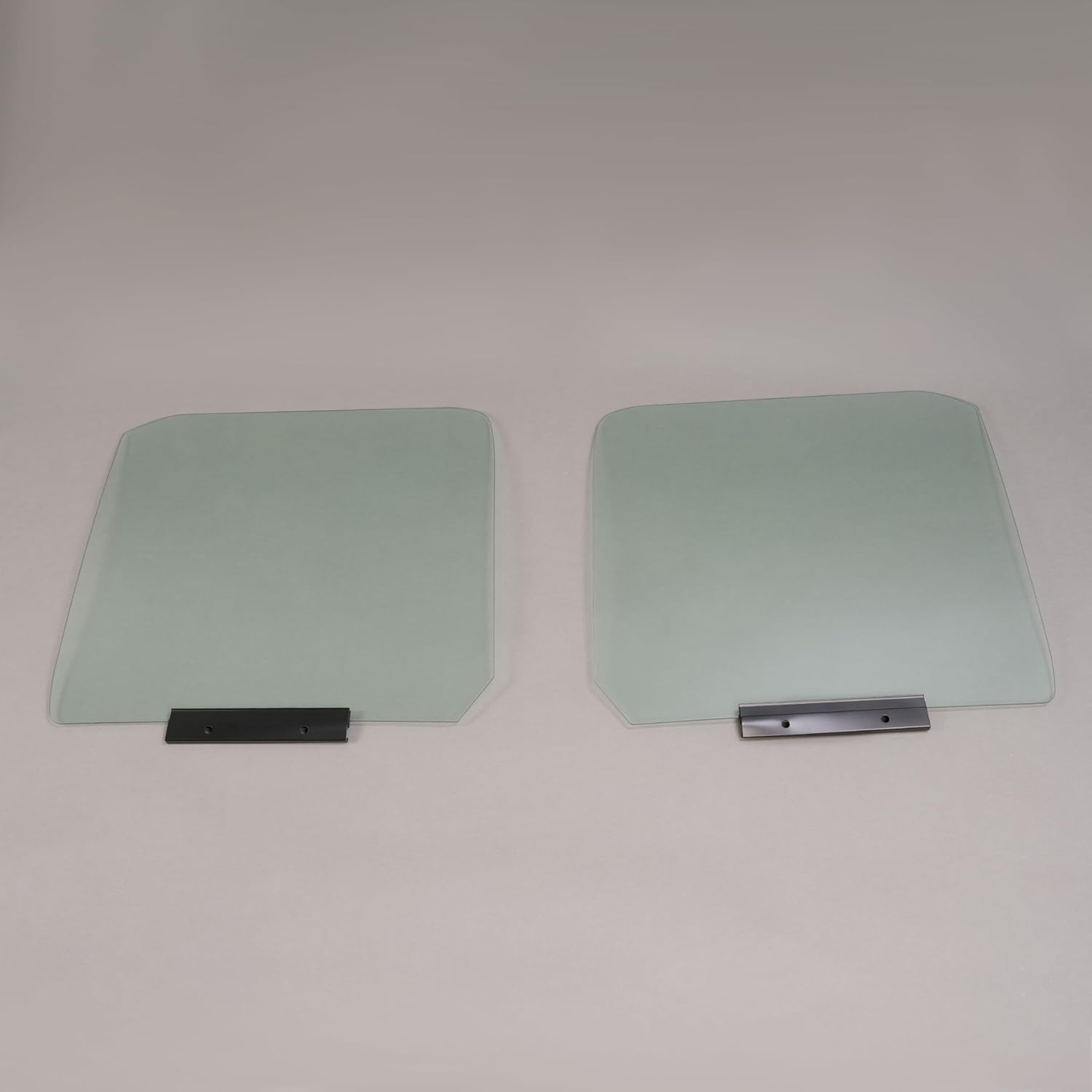 HECASA Front Pair Door Window Glass Compatible with 1987-1996 Ford F-150/Bronco, 1987-1997 Ford F-250, 1987-1998 Ford F-350, Light Green Tempered Glass & Steel Driver & Passenger Side