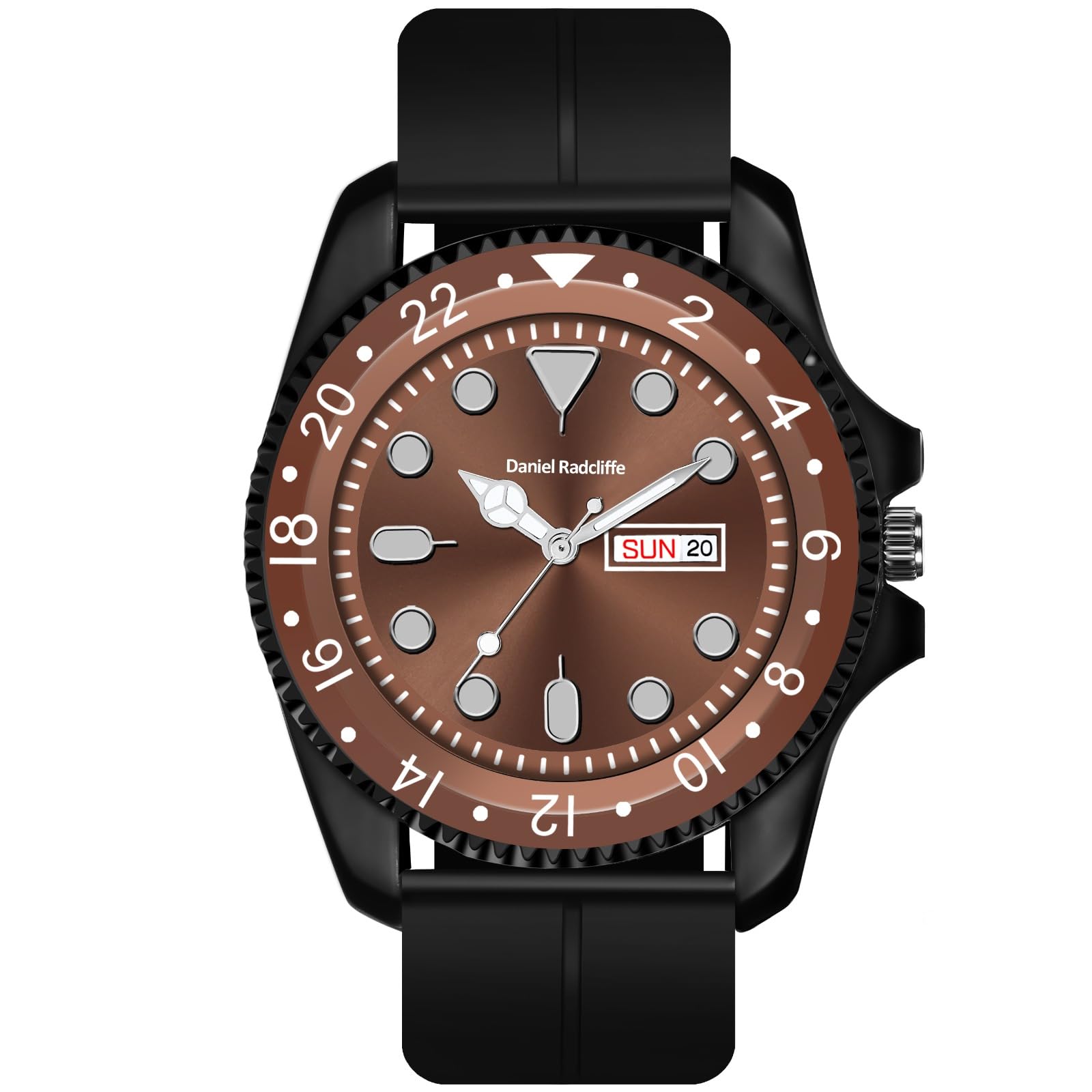 EVRGLOW Analog Classic Day & Date Mens Watch Water-Resistant, Shock-Resistant,Silicone Strap Gift for Men | Gift for Rakhi | Gift for Brother | Rakshabandhan Gift (BROWN) (B0D9C1QJ4S) Amazon Price History, Amazon Price Tracker