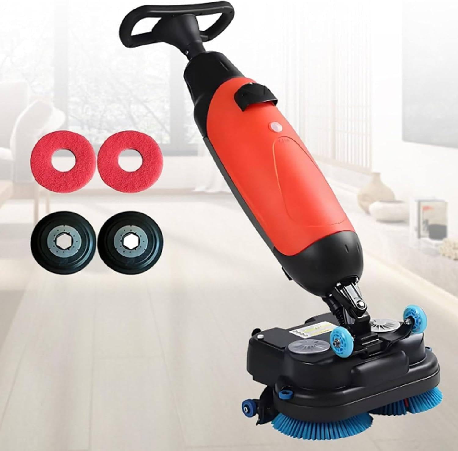 Limpiador eléctrico inalámbrico para pisos, lavadora de suelo portátil multifuncional con tanques separados, cabezal giratorio de 360° para azulejos, alfombras, madera dura, mármol, cobertura de 13000