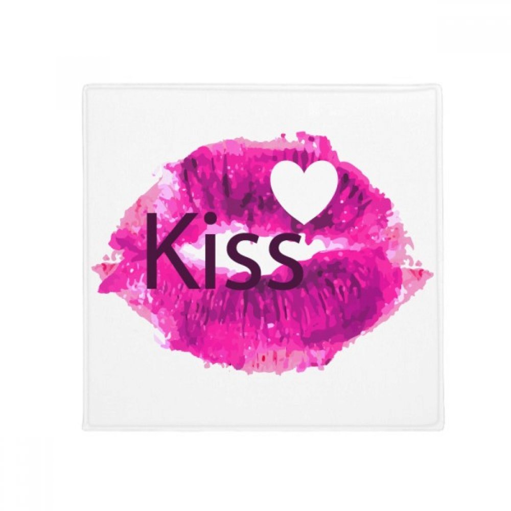 Tapis de sol rond lèvres roses cadeau Saint-Valentin original pour salle de bain