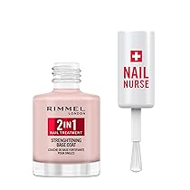 Rimmel London, Nail Care Base & Rinforzante 2 in 1, Protegge e stimola la crescita, Formula Vegana ad Asciugatura Rapida, con Estratto di Sedano, Biotina e Ametista, 12ml