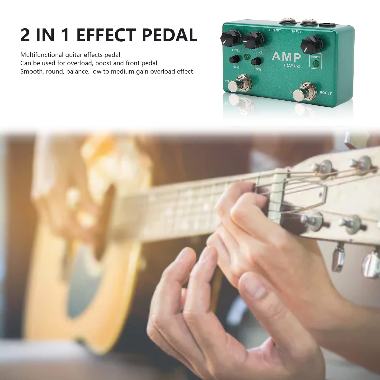 CHICIRIS Pedał Efektów Gitarowych, Metal Overdrive Boost z True Bypass, Poprawia Brzmienie Gitary Elektrycznej dla Muzyków