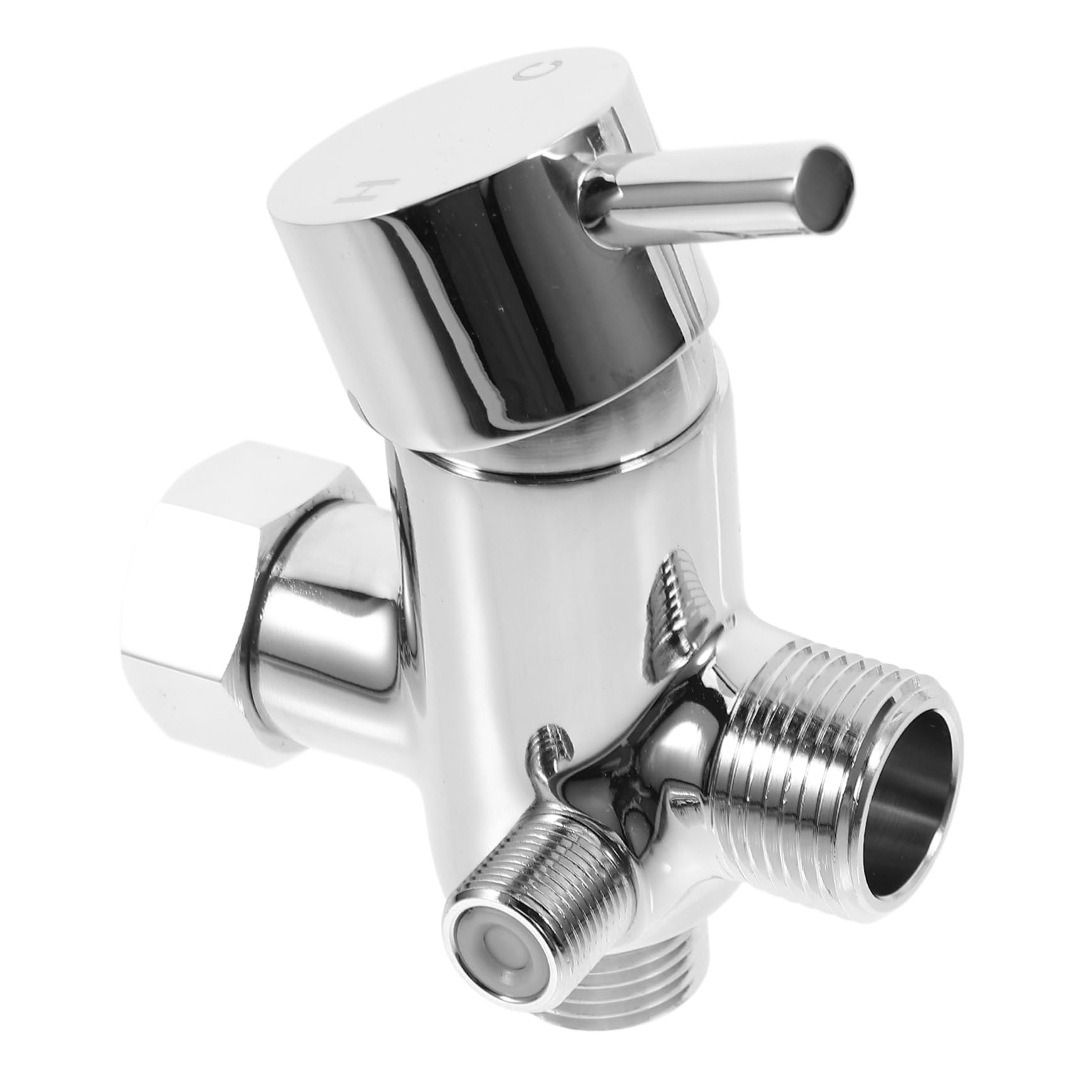 Valvola Deviatore 4 Vie per Bidet e Wc in Rame Argento