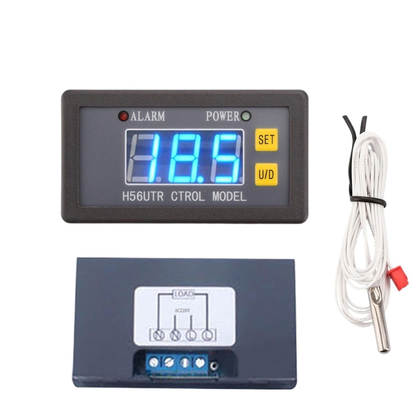 Nxvodcfys Blue H56tr Digital Thermostat With Ntc Sensor Probe Heating Cooling Relay Output Temperature Controller Sensor Ac220v Dc12/24V(Blue)