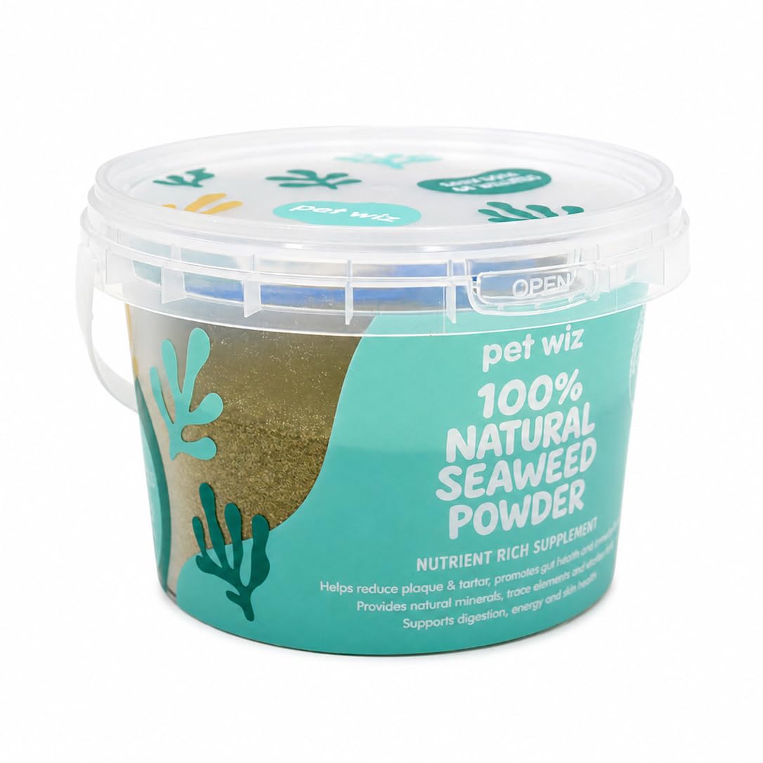 pet wiz 100% Natural Seaweed for Dogs – Natural Plaque & Tartar Remover, Freshens Bad Breath & Promotes Healthy Gums – Supports Digestion & Overall Health – Made in UK (Powder - 250g)