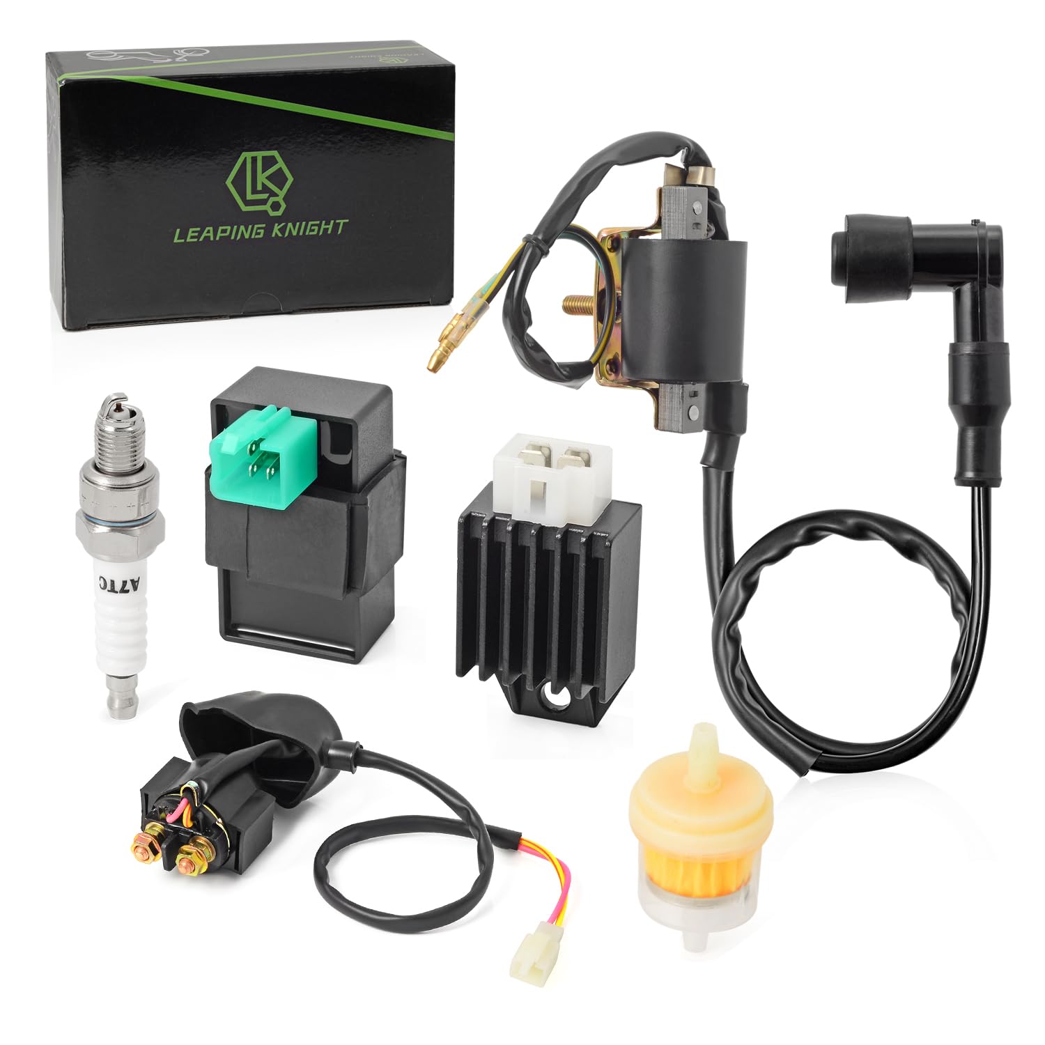 Ignition Coil 5 Pin CDI Box Regulator Rectifier Relay Spark plug For Kazuma Meerkat Dirt Bike and Go Kart Taotao Roketa Coolster 110CC ATV 3050B X15 X 18 R Nitro X19 SSR