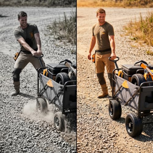 Rueda de Repuesto para Carrito con Rodamiento Externo, Neumático de PP Resistente, Rueda de Repuesto para Carretilla Plegable, Carrito de Jardín y Camping al Aire Libre miniatura 6