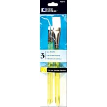 Loew Cornell All Media Brush Set, White Nylon, 3-Piece