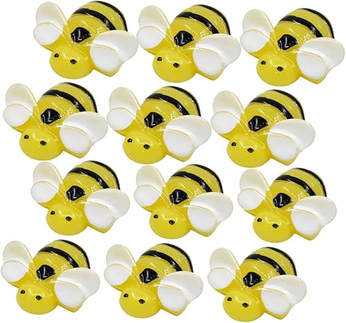 NOLITOY 20 piezas de accesorios de bricolaje de abejas, mini abejas para pastel, adornos de micro paisaje, ornamento para niños, cabujones 3D,