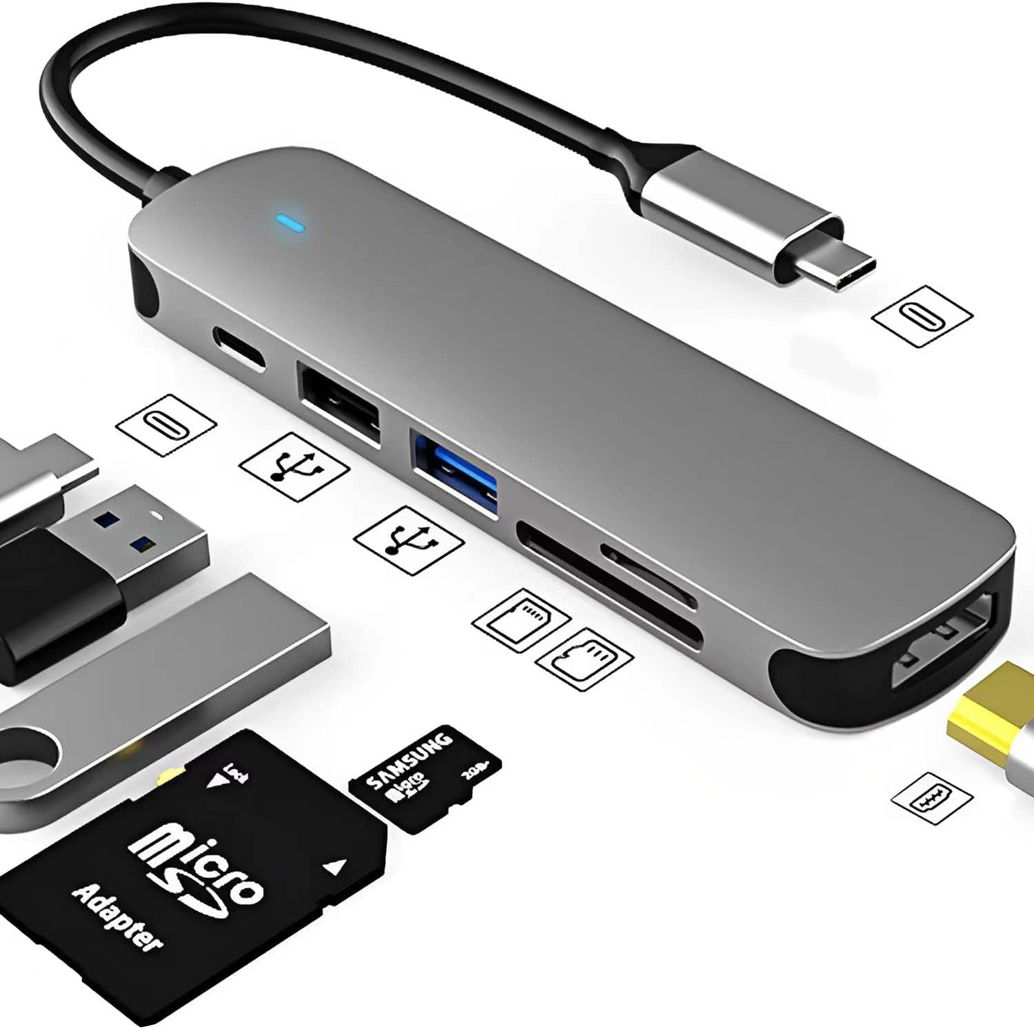 AVEDISTANTE USB C Hub MacBook HDMI Adapter 8in1 Docking Station USB C