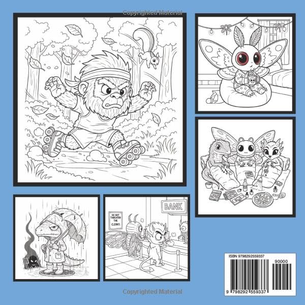 Cutest Cryptids Coloring Book: A Cute & Creepy Cryptid Coloring Book for Adults and Teens – Featuring Mothman, Bigfoot, Skinwalkers, Jersey Devil, ... Fun (Cutest Cryptids Coloring Book Series) - Image 2