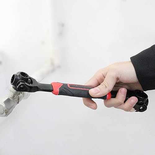 Llave multifunción 8 en 1 negra de 12 dientes, llave reversible de doble cabeza, compatible con 52 en 1 y 48 en 1 para uso versátil