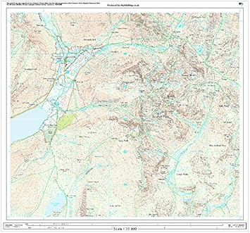 Scafell Pike Os Map Minimap | Scafell Pike | 1:25000 Scale Ordnance Survey Map | Water  Resistant Map : Sports & Outdoors
