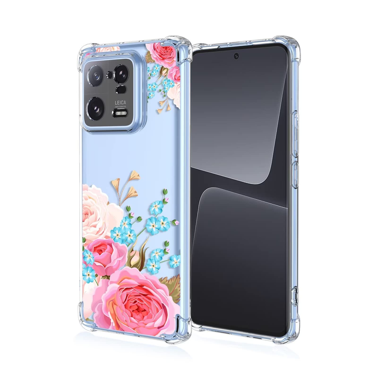 EASSGU Custodia per Xiaomi MI 13 Pro (6.73 Inches), Cover Silicone TPU Colore Sfumato Trasparente, Custodia per Telefono Antiurto e Antigraffio - Blu Viola