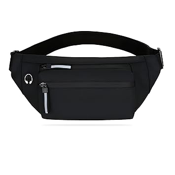Kraptick Premium Unisex Waist Bag for Men and Women - Stylish Fanny Pack, Hip Bag, Travel Pouch (Black)