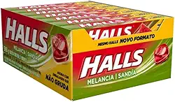 Bala Halls Melancia Display Drops Com 21 Unidades - 588g