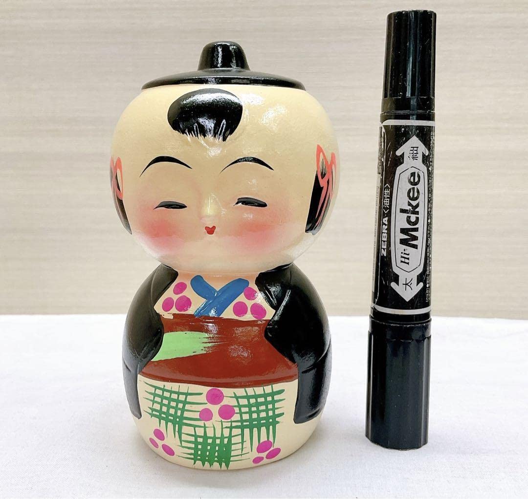 Amazon.co.jp: レトロ陶器製 稚児こけし 貯金箱昔懐かし 王様印 玩具