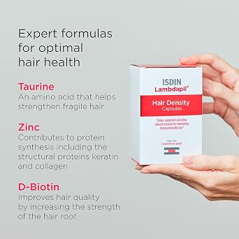 ISDIN Hair Growth Bundle for Stronger Thicker Hair Lambdapil Density Shampoo and Dietary Supplement