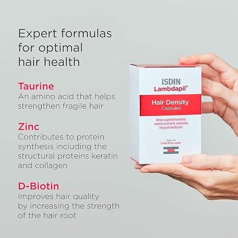 ISDIN Hair Growth Bundle for Stronger Thicker Hair Lambdapil Density Shampoo and Dietary Supplement