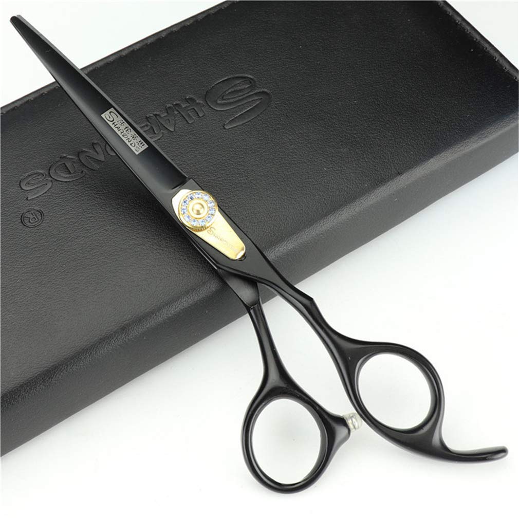 Friseurscheren-Set 6.0 Zoll, Friseur Clipper Japan Haircut Edelstahl Styling-Werkzeug (Gerade Schere + Zähne Schere), Für Friseurbedarf, Home Use, Salon,Black 1