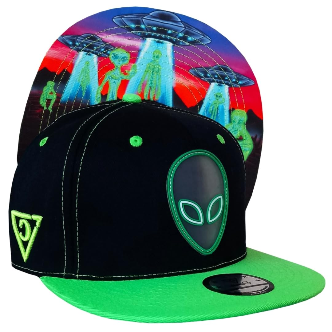 Capiche [99+ Variations] Snapback Cap - Baseball One Size Unisex Men D-296 Alien Invasion