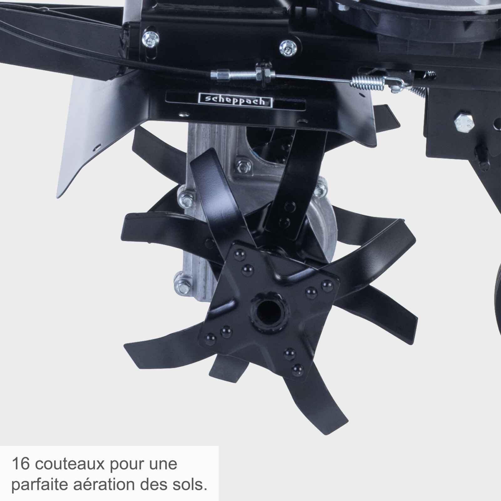 Scheppach Motobineuse Thermique MTP370-149cm³ - Largeur de Travail 360 mm