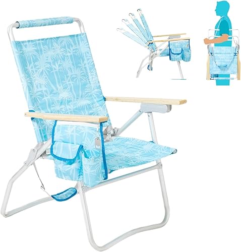Miniatura 28 de #WEJOY Silla de Playa para Adultos, Posición Reclinable Ajustable, Se Recuesta Completamente, Ligera, Plegable, Portátil, Silla de Aluminio con #C