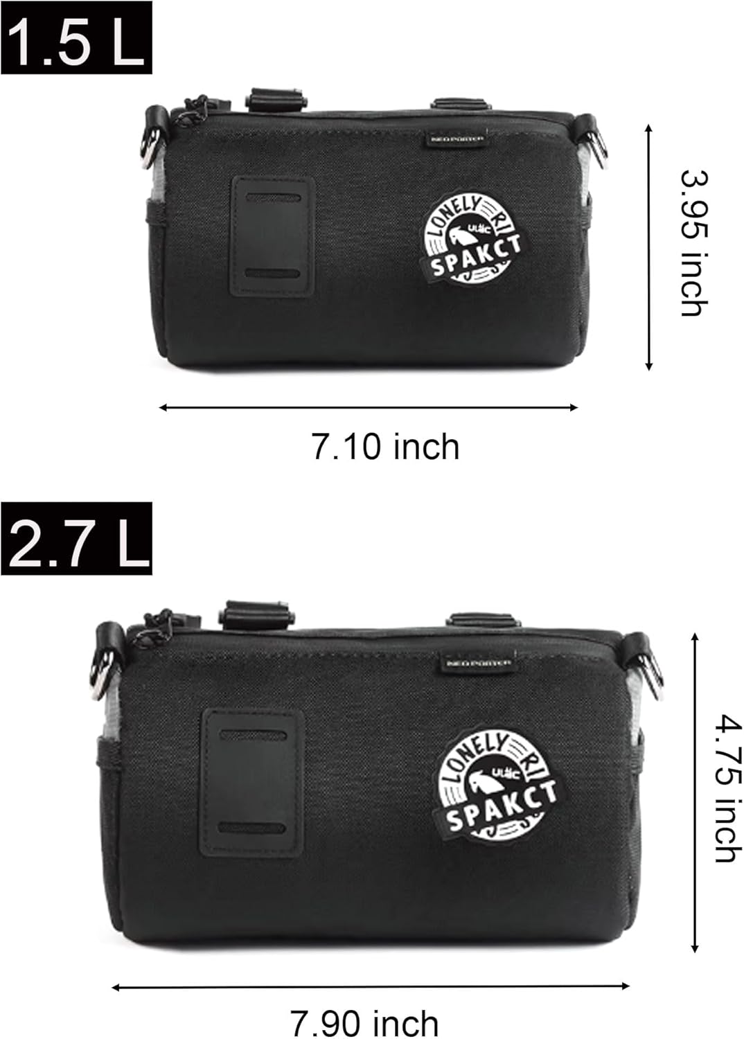 Bike Handlebar Bag Waterproof Bicycle Front Bag with Shoulder Strap, Handlebar Bags for Bicycles, Bike Pouch Frame Rack Bag, Cycling Storage Accessories(Watermelon red, 1.5 L)