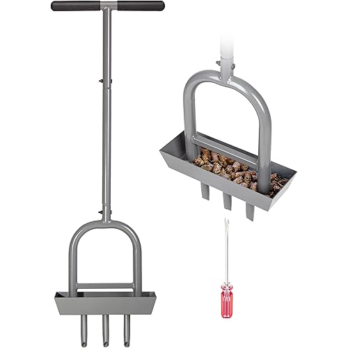 Walensee Lawn Aerator Coring Tool with Soil Core Storage Tray, 38.2" Manual Yard Plug Aerator with 3 Tines, Grass Aeration Gardening Tool with Cleaning Tool for Lawn Care and Compacted Soil