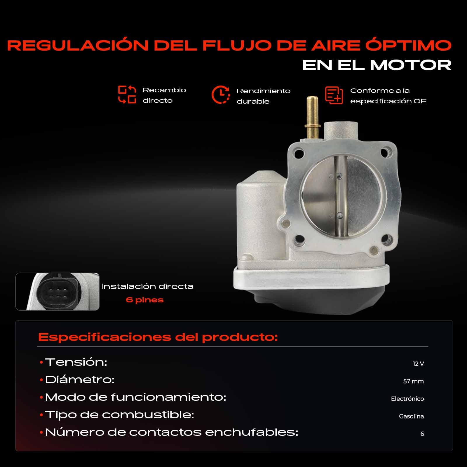 Frankberg Válvula de mariposa Gasolina Compatible con Scénic III JZ0/1 1.6L Megan.e II Touring KM0/1 1.6L Scénic II JM0/1 1.6L Megan.e III Grandtour KZ0/1 1.6L Modus/Grand Modus F/JP0 1.6L 8200190230