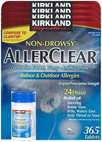 Kirkland Signature Allerclear Lortadine 10mg Tablets - 365 ct - 4 pk