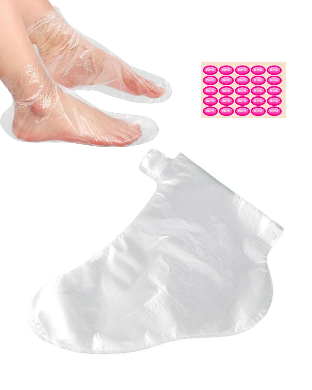 100 Piezas Calcetines de Baño de Parafina,Bolsas de Pedicura de Plástico Transparente Revestimientos de Bño de Cera Parafina para Cera Caliente SPA Cuidado de Pies Accesorios