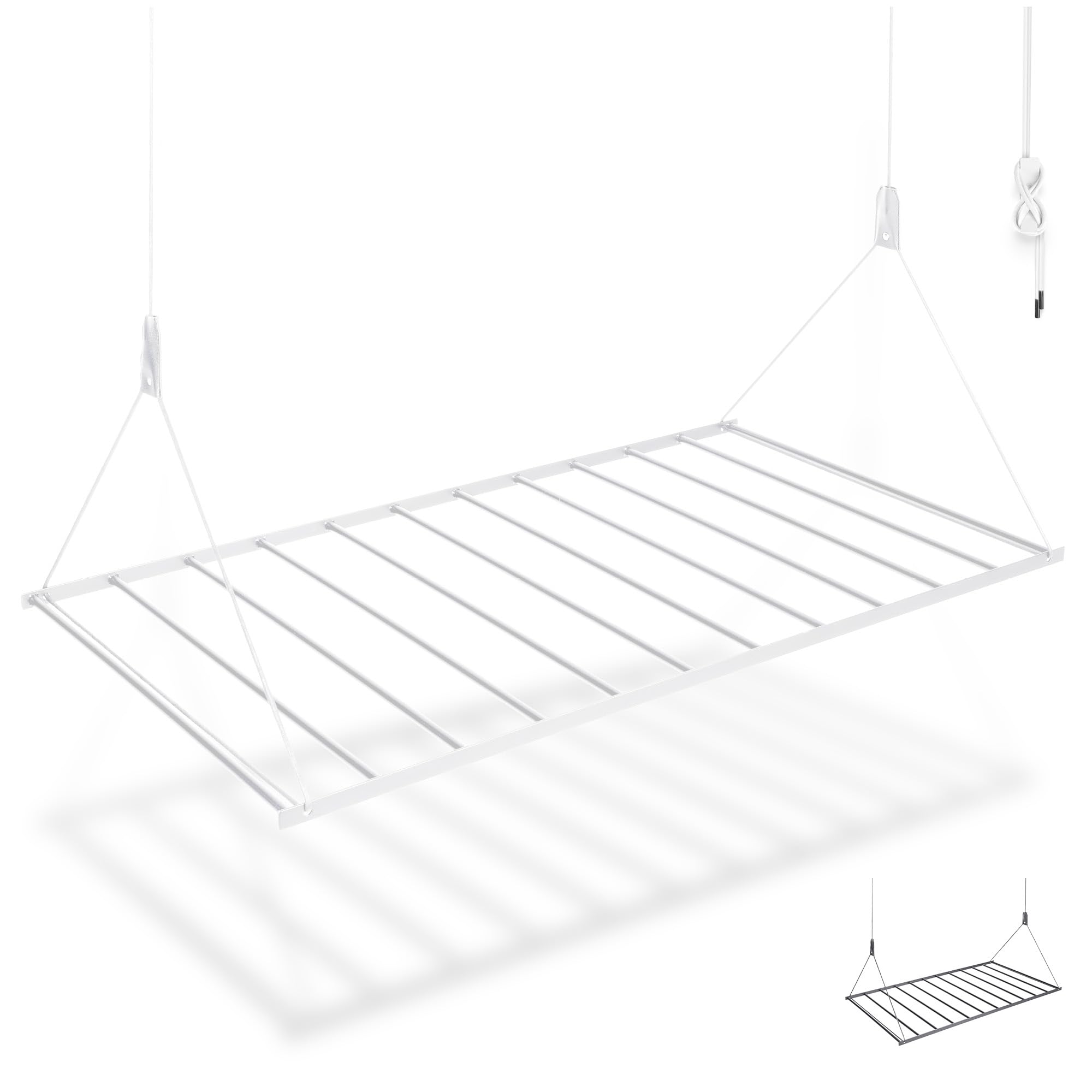 Natural Goods Berlin Séchoir à Linge Peu encombrant Swing 56 x 110 cm - Blanc - en Acier Robuste - Design Peu encombrant