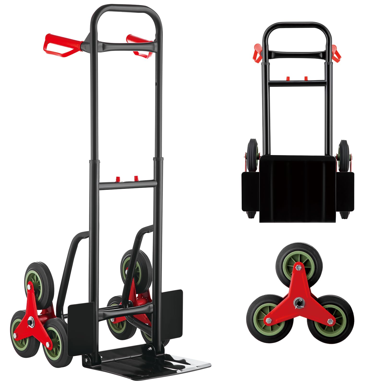 TEENO Carrello pieghevole,Carrello trasporto bagagli,Robusta struttura in metallo,Ruote scorrevoli con battistrada morbido,Altezza regolabile 80-112 cm,Capacità di carico 150 kg