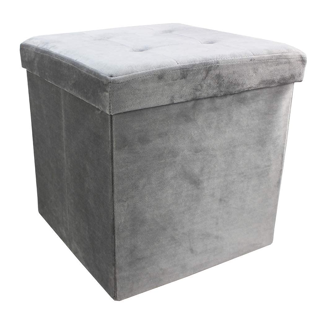 Pouf de rangement en velours pour salon et chambre chic