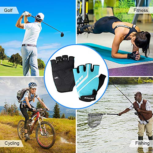 Cucudy Luvas de ciclismo esportivo MTB bicicleta meio dedo Luvas de dedo curto anti-derrapante Luvas