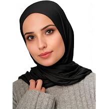 Harewom Polyester Hijab Lightweight Solid Head Wrap Scarf for Women Daily | Medum Stretch, 31.5x70.9in Large Size, Multi-Style Wearable Hair Wrap, All-Season Breathable for Daily, Casual, Formal Wear